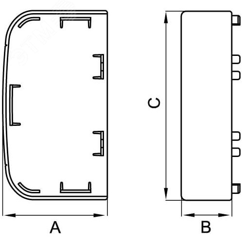 Заглушка для кабель-канала 90х50 мм LM торцевая In-liner FRONT 3
