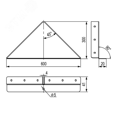 Заглушка к двускатной крышки 600 цинк ламель (аналог горячий цинк) 2