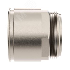 Муфта труба-коробка D=50мм IP66/IP67 М50х1.5 никелированная латунь