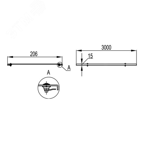 Крышка рифленая с фиксаторами 200 L=3000мм алюминий - фото 2
