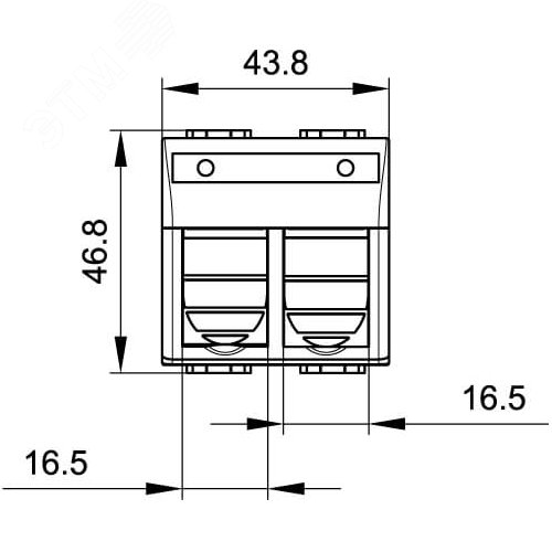 Розетка компьютерная RJ45 категория 5е (2 разъема АМР) белая 2 модуля (76643B) - фото 2