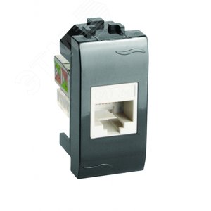 Розетка компьютерная RJ45 категория 6 1 разъем    Brava черная - DKC (ДКС)