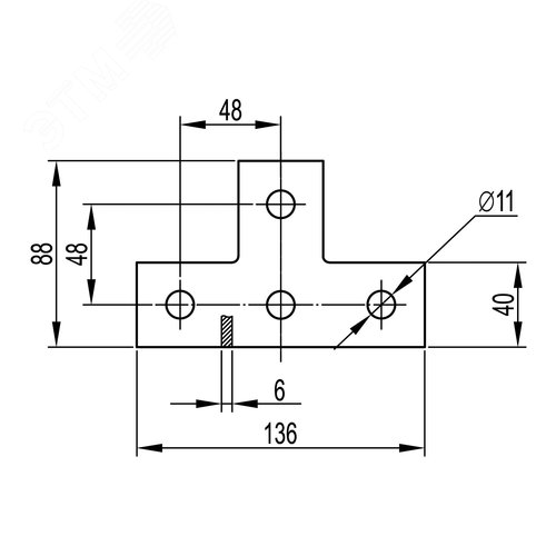Пластина соединительная Т-обр., INOX 304 (IBMD1031C) - фото 2