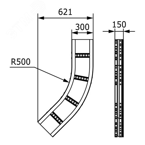 Угол листовой 45 градусов 150x300 цинк-ламельный 2