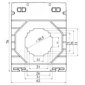 Трансформатор тока CT30 150A, класс 0.2, 1ВА - фото 2