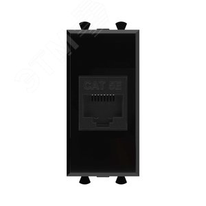 Avanti Компьютерная розетка RJ-45 без шторки      модульная кат.5е Черный квадрат 1 модуль - DKC (ДКС)