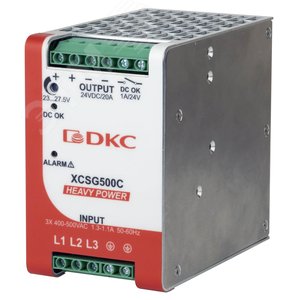 Источник питания ''HEAVY POWER'', трехфазный, 500Вт, 20А, 24В - DKC (ДКС)