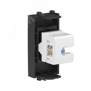 Avanti Компьютерная розетка RJ-45 без шторки      модульная кат.5е Черный матовый 1 модуль - фото 3