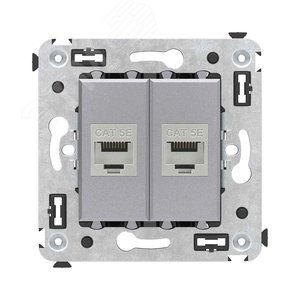 Avanti Компьютерная розетка RJ-45 без шторки в стену, кат.5e двойная экранированная,  Закаленная сталь - DKC (ДКС)
