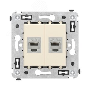 Avanti Компьютерная розетка RJ-45 без шторки в    стену кат.5e двойная экранированная Ванильная     дымка - DKC (ДКС)