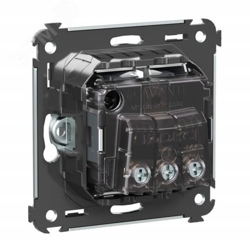 Avanti Розетка в стену 2P+E с з/ш  Закаленная сталь 4