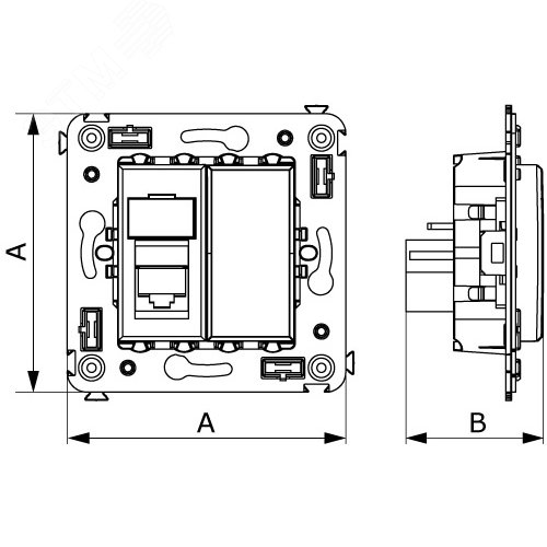 Avanti Розетка RJ-45 в стену, 5e одинарная, ''Белое облако'' 5