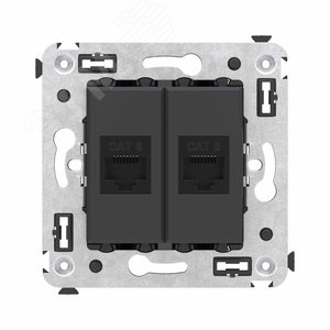 Avanti Компьютерная розетка RJ-45 без шторки в стену, кат.6 двойная,  Черный матовый - DKC (ДКС)