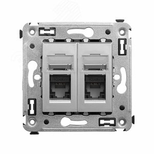 Avanti Компьютерная розетка RJ-45 в стену кат.5e двойная Закаленная сталь
