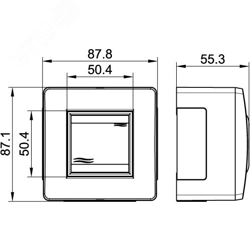 Коробка универсальная 1 выключатель для миниканала 2