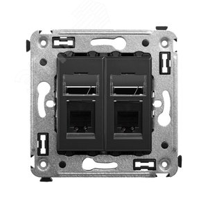 Avanti Телефонная розетка RJ-12 в стену двойная, , Черный матовый - DKC (ДКС)