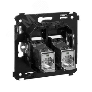 Avanti Розетка RJ-45 в стену, 5e двойная экранированная, ''Черный квадрат'' 4