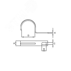 Скоба металлическая 50мм однолапковая оцинкованная 2