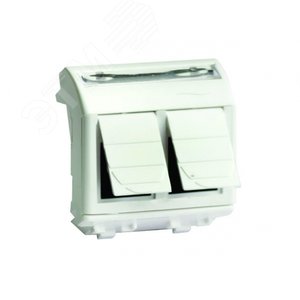 Розетка компьютерная RJ45 категория 5е (2 разъема АМР) белая 2 модуля (76643B) - DKC (ДКС)