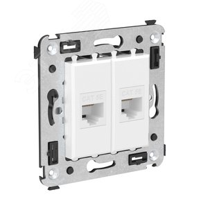 Avanti Компьютерная розетка RJ-45 без шторки в    стену, кат.5е двойная, Белое облако - фото 2