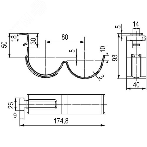 Рожковый кронштейн двойной 3 мм цинк-ламель 2