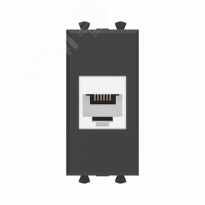 Avanti Телефонная розетка RJ-12 без шторки модульная, Черный матовый, 1 модуль - DKC (ДКС)