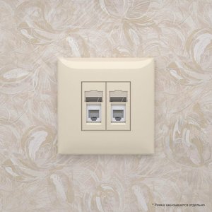 Avanti Розетка телефонная в стену двойная, ''Ванильная дымка'' 6