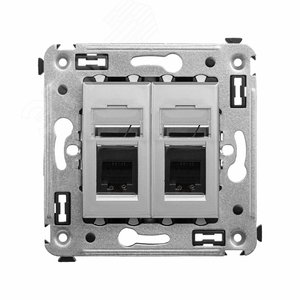 Avanti Телефонная розетка RJ-12 в стену двойная  Закаленная сталь