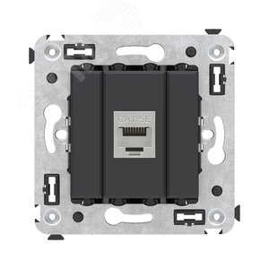 Avanti Компьютерная розетка RJ-45 без шторки в стену, кат.5e одинарная экранированная,  Черный матовый - DKC (ДКС)
