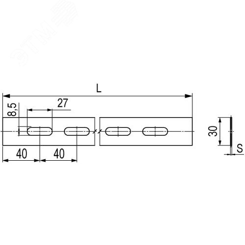 Полоса перфорированная 30x1000 мм, 1,5 мм 2