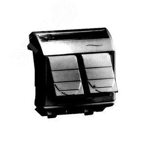 Розетка компьютерная двойная RJ45 категория 6 экран Brava черная 2 модуля