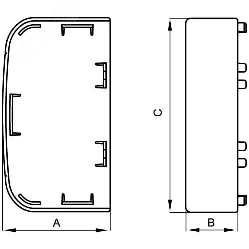 Заглушка для кабель-канала 90х25 мм LM торцевая In-liner FRONT - фото 4