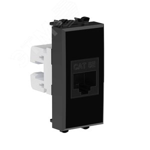 Avanti Компьютерная розетка RJ-45 без шторки      модульная кат.5е Черный квадрат 1 модуль - фото 2