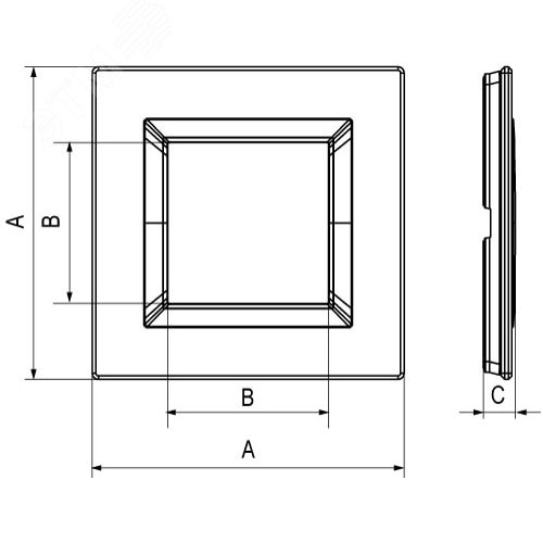 Рамка из алюминия, ''Avanti'', черная, 2 модуля 6