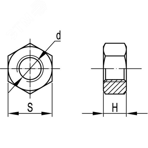 Гайка М6 горячеоцинкованная 3