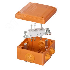 Коробка пластиковая FS с кабельными вводами и клеммниками, IP56,100х100х50мм, 5р, 450V,20A,10мм.кв - DKC (ДКС)
