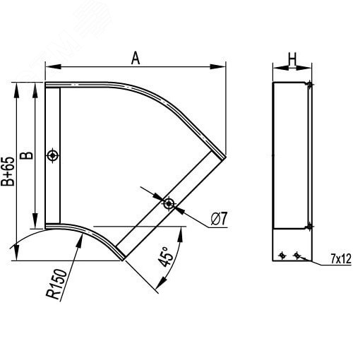 Угол CPO 45 горизонтальный 45 градусов 80х80 в комплекте крепежные элементы соединительные пластины 2