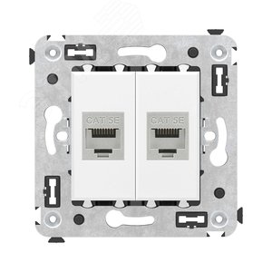 Avanti Компьютерная розетка RJ-45 без шторки в    стену, кат.5е двойная,экранированная Белое облако - DKC (ДКС)