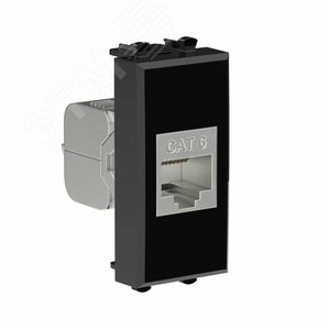 Avanti Компьютерная розетка RJ-45 без шторки      модульная кат.6 экранированная Черный квадрат 1   модуль - фото 3