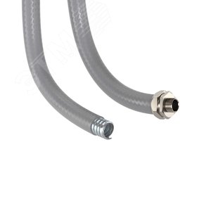 Металлорукав DN 40мм в гладкой ПВХ изоляции, Dвн 40,0 мм, Dнар 48,0, 25м, цвет серый 2