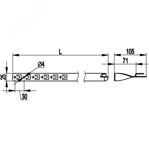 Держатель под черепицу скрученный 330мм медь 2
