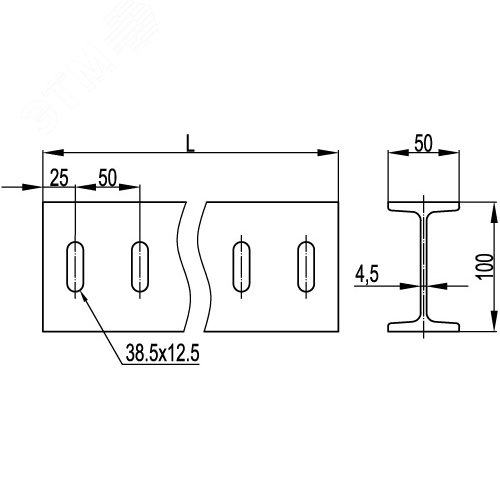 Профиль I-образный 50х100x1000 4.5мм горячеоцинкованный 3
