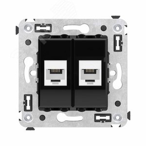 Avanti Телефонная розетка RJ-12 без шторки в стенудвойная Черный квадрат - DKC (ДКС)