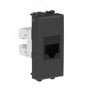 Avanti Компьютерная розетка RJ-45 без шторки      модульная кат.5е Черный матовый 1 модуль - фото 2