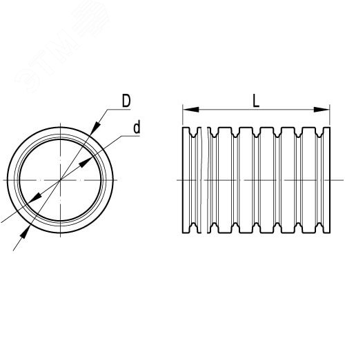 Труба гофрированная DN12мм ПВ-0 Dвн=12.2 мм Dнар=15.8 мм полиамид 6 темно-серая без протяжки 4