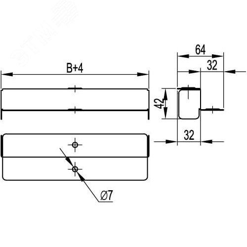 Переходник 500 по высоте H100-H80 2