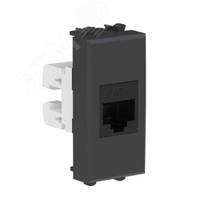Avanti Компьютерная розетка RJ-45 без шторки      модульная кат.6 Черный матовый 1 модуль - фото 2
