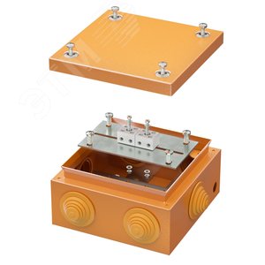Коробка стальная FS с кабельными вводами и клеммниками  IP55 150х150х80мм 4р  450V 6A  4мм.кв. - DKC (ДКС)