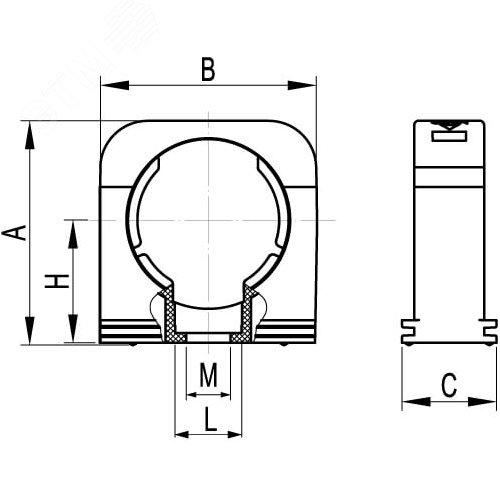 Держатель с крышкой 17 мм полиамид черный 4