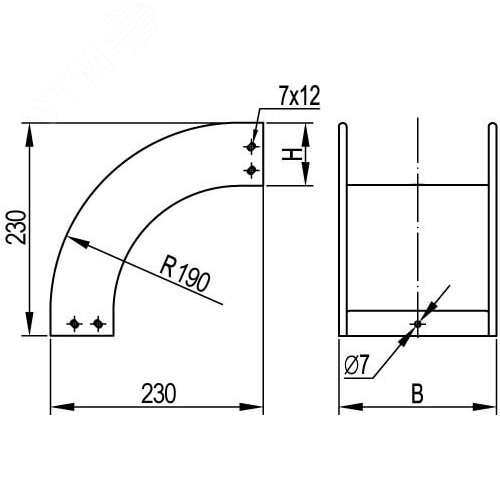Угол CD 90 вертикальный внешний 90 градусов 500/50 в комплекте крепежные элементы соединительные пластины 2